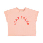 Piupiuchick t'shirt baby | light pink w/ "stay fresh" print