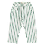 Piupiuchick unisex trousers | white w/ large green stripes