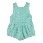 Piupiuchick short jumpsuit| blue w/ green animal print