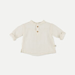 My Little Cozmo Soft gauze baby Mao collar shirt - Ivory