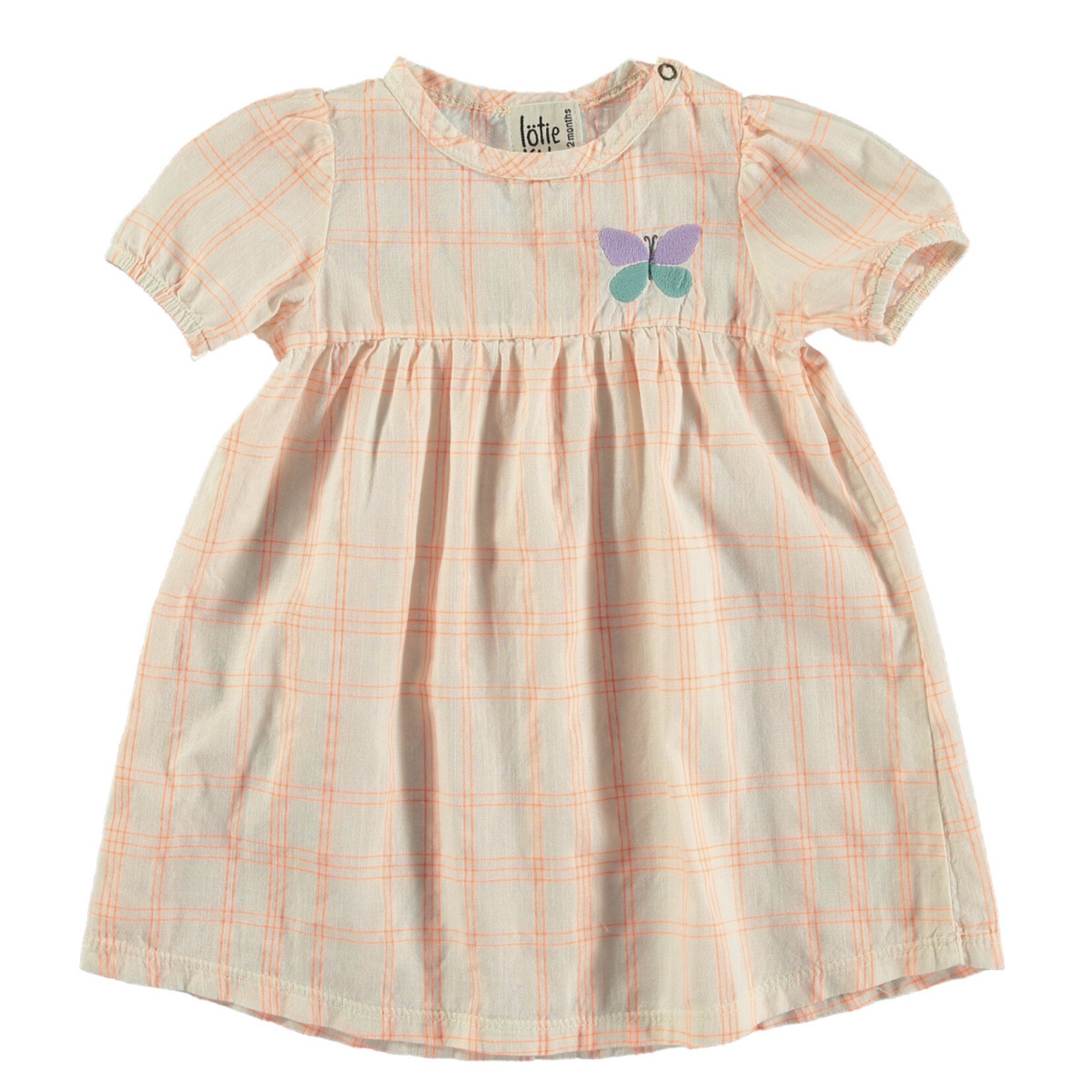 Lotiekids BABY WOVEN DRESS - CHECKS & BUTTERFLY