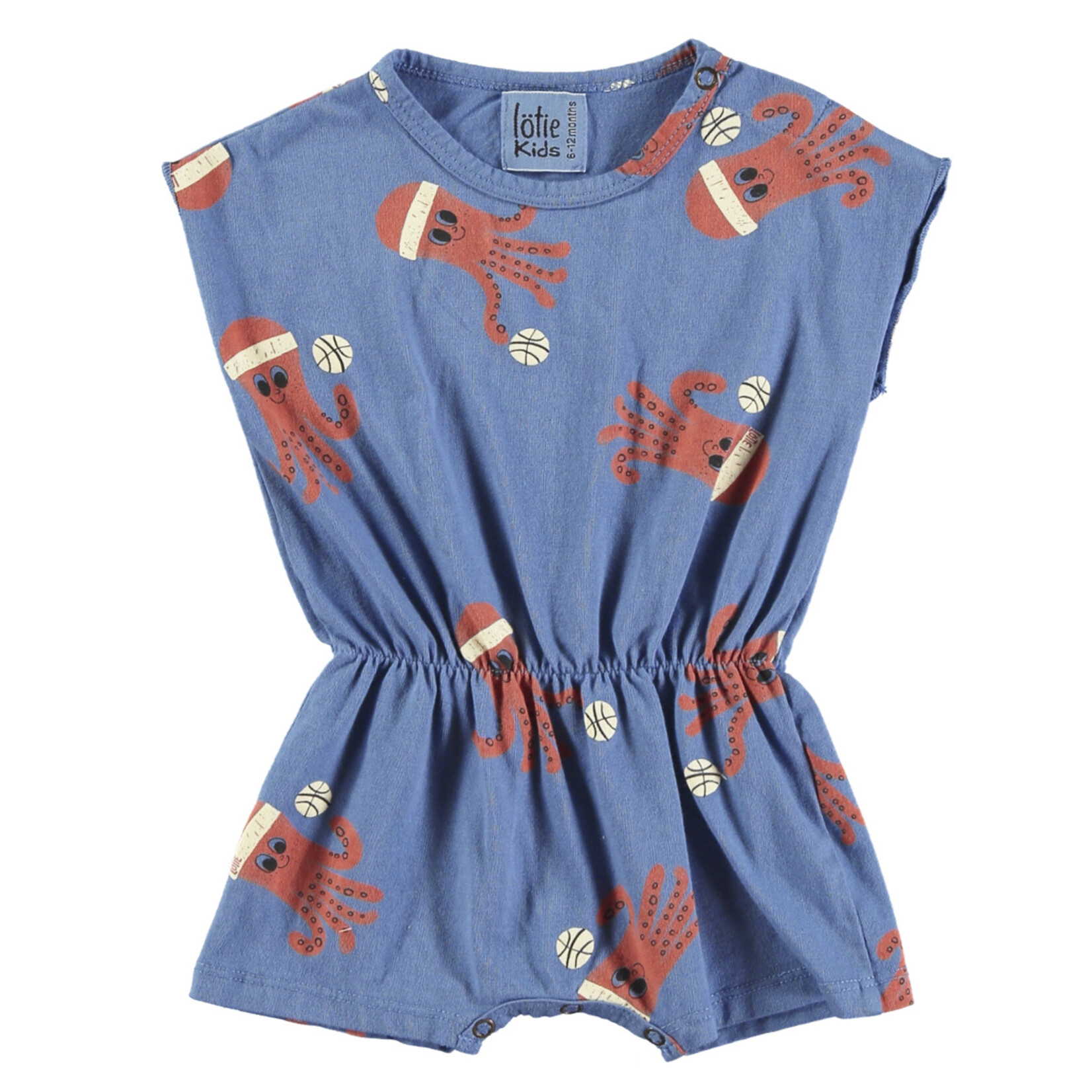 Lotiekids BLUE BABY PLAYSUIT - OCTOPUSES