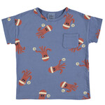 Lotiekids BLUE TSHIRT SHORT SLEEVE -OCTOPUSES