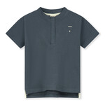 Gray Label Baby S/S Henley Tee  GOTS - Bluegrey