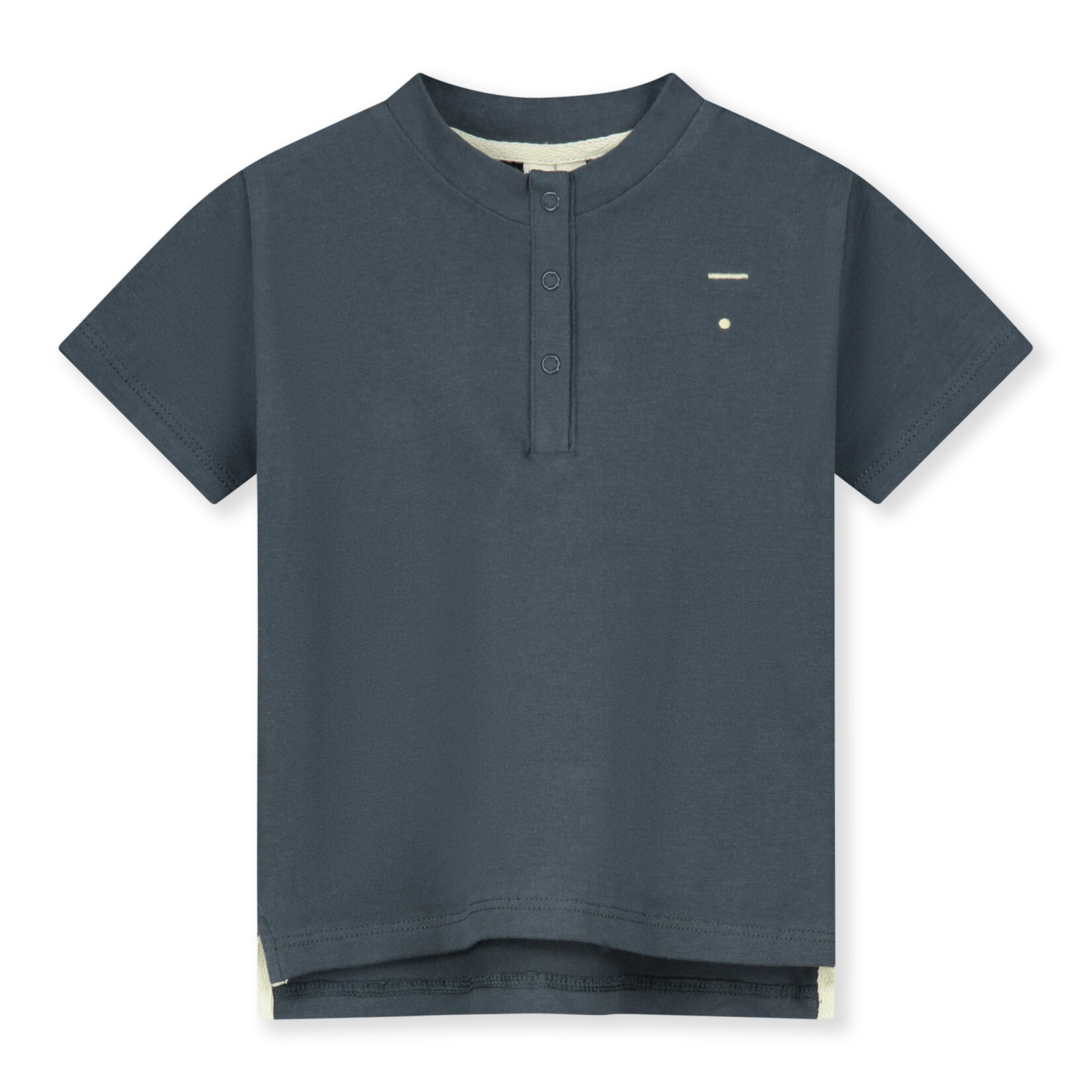 Gray Label Baby S/S Henley Tee  GOTS - Bluegrey