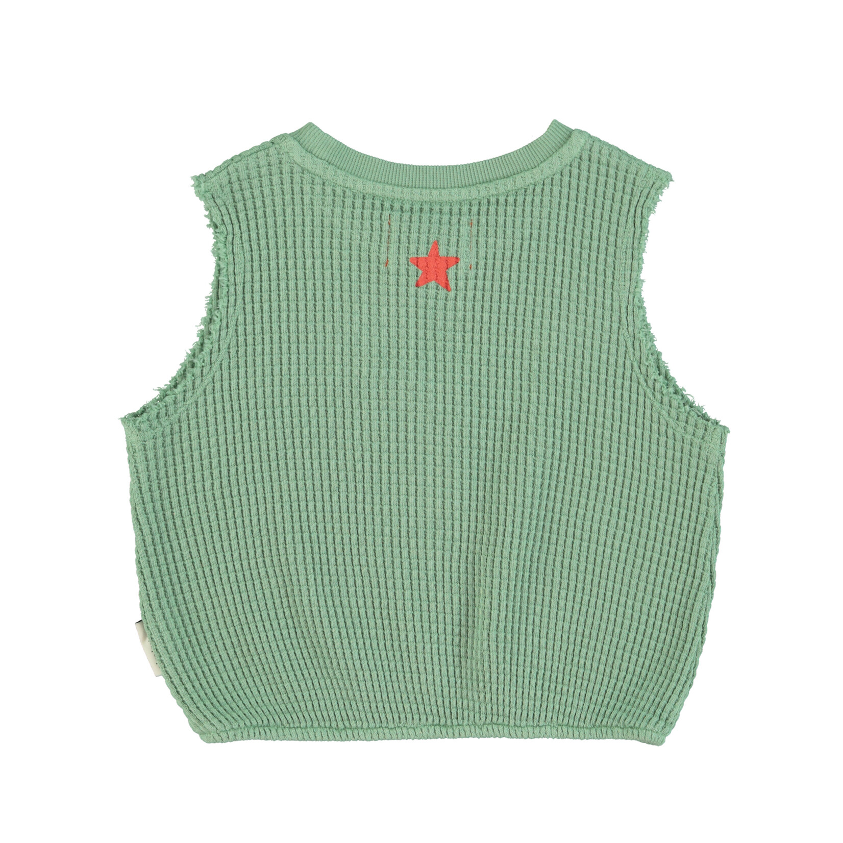 Piupiuchick sleeveless top | green w/ "hot hot" print