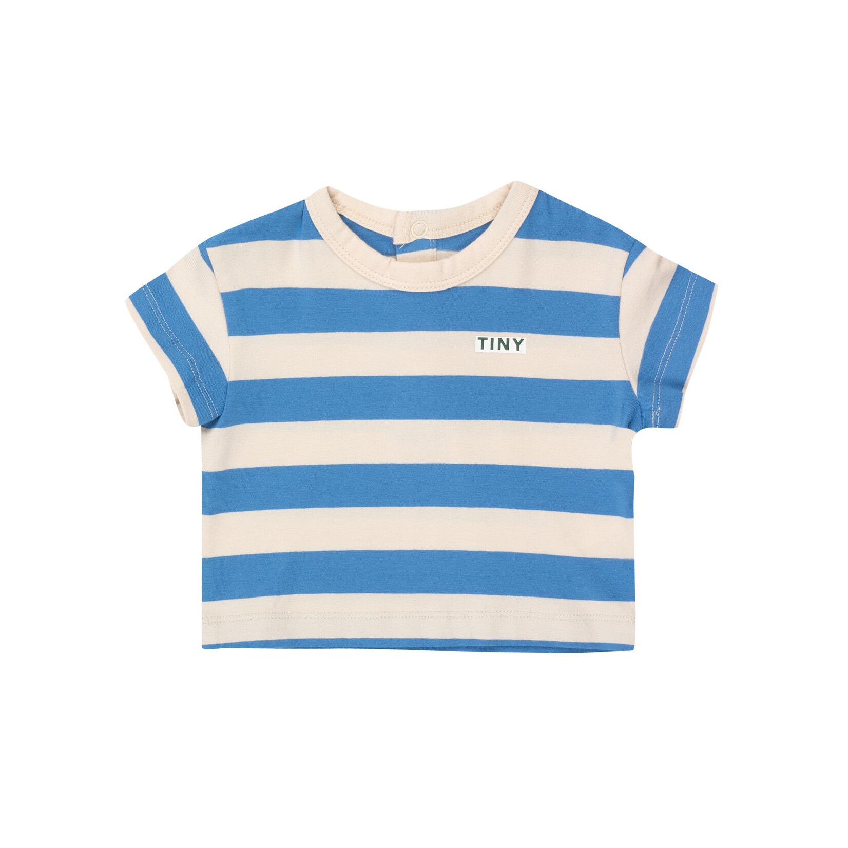 Tiny Cottons Stripes Baby Tee - Light Cream/Azure