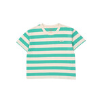 Tiny Cottons Striped Tee - Light Cream/ Emerald