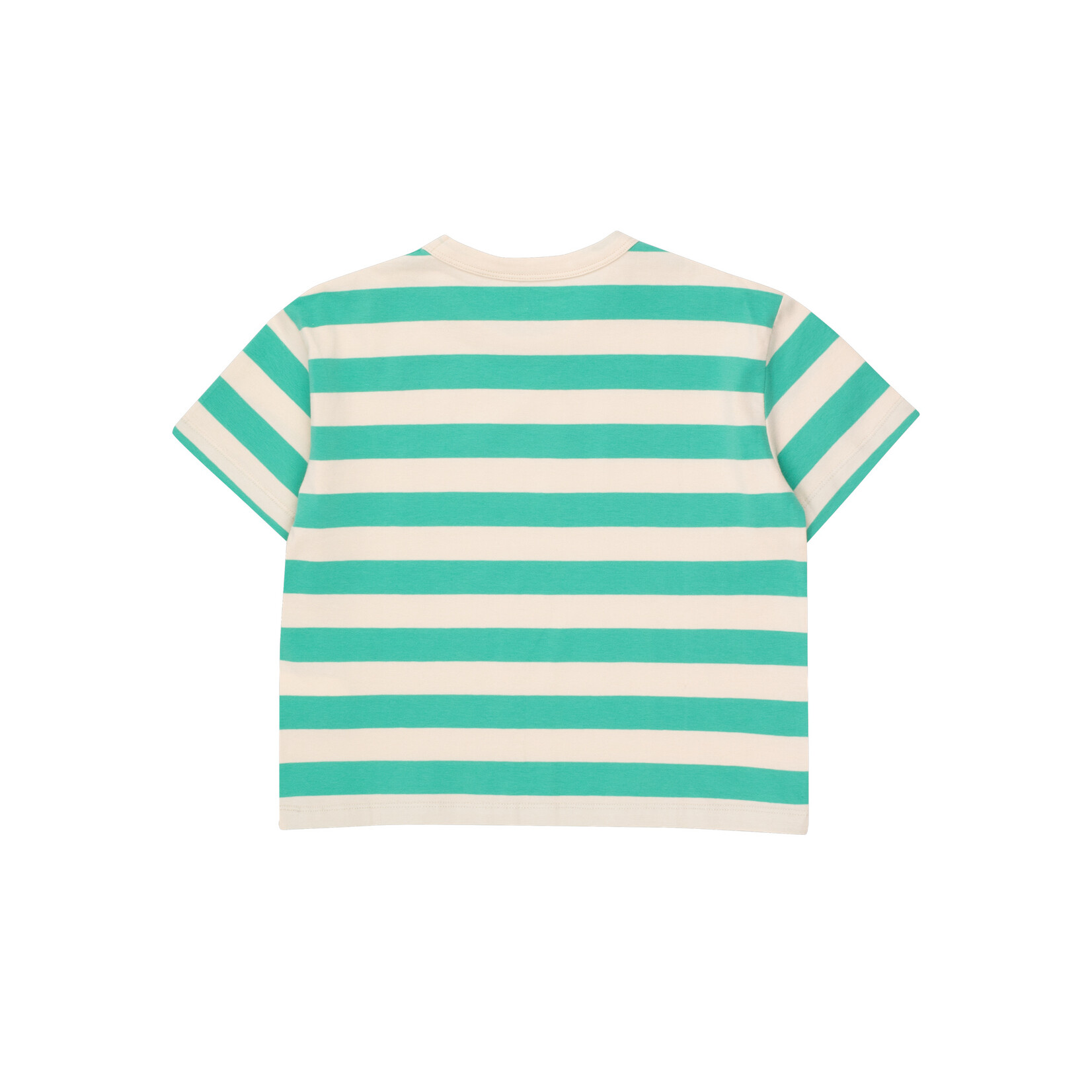 Tiny Cottons Striped Tee - Light Cream/ Emerald