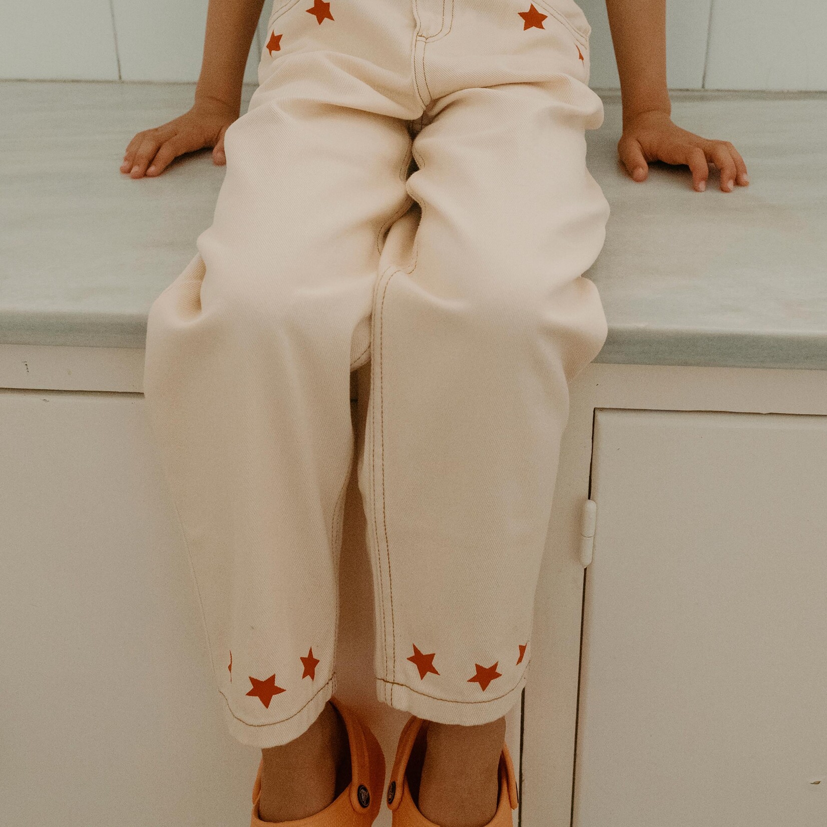 Tiny Cottons Stars Baggy Pants - Light Cream