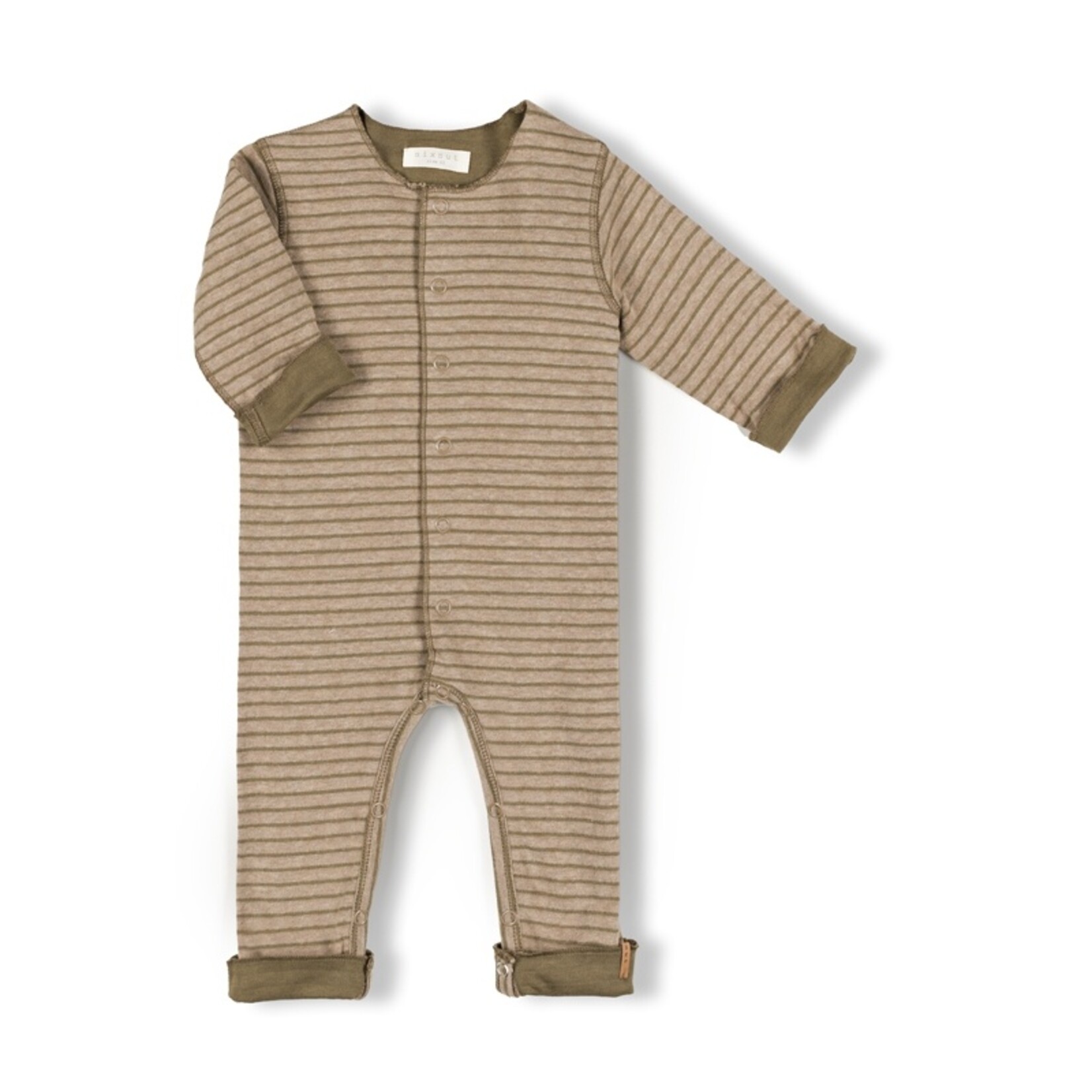 Nixnut Born Onesie - Khaki Stripe