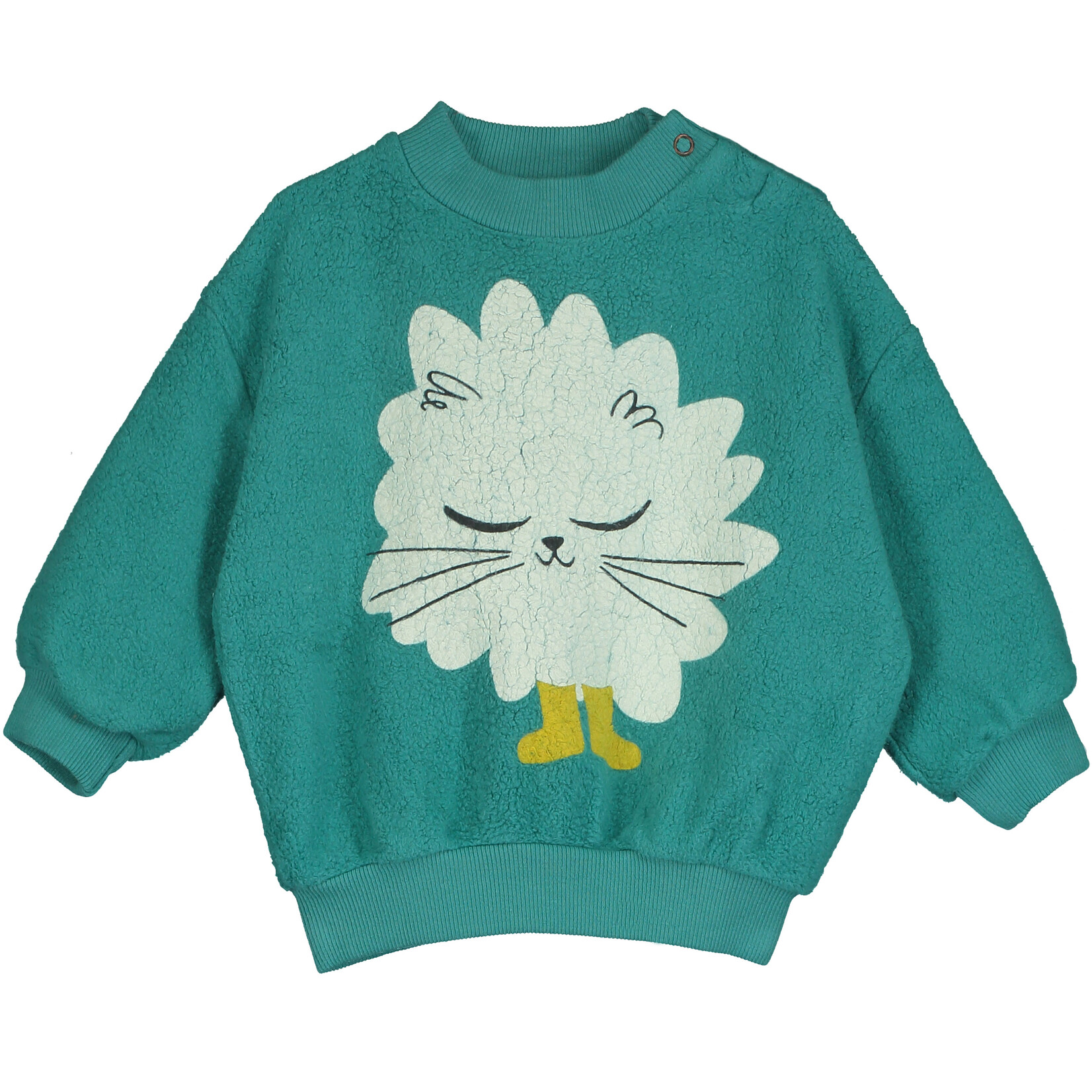 Lotiekids Baby Teddy Sweatshirt - Kitten Green