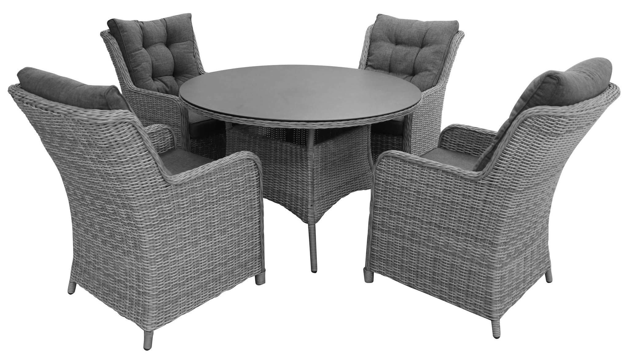 Conjunto de 5 peças 4 cadeiras Dublin Mesa redonda de 120 cm