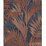 Grace - Tropical palm leaf  blue/copper