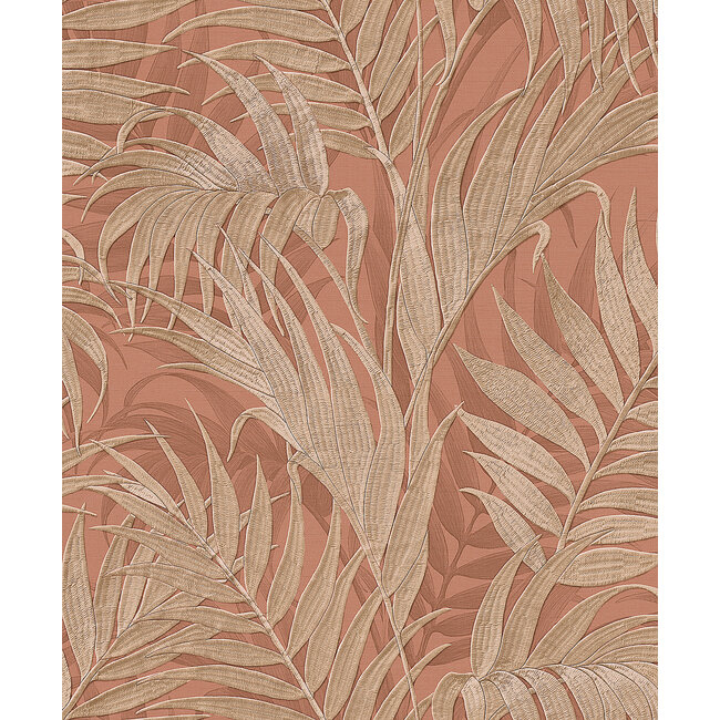 Grace - Tropical palm leaf  brown/gold