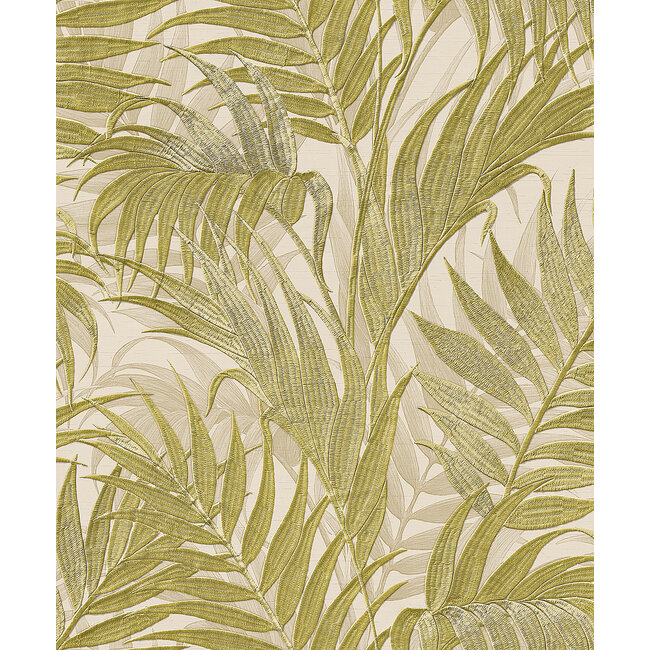 Grace - Tropical palm leaf  beige/grn