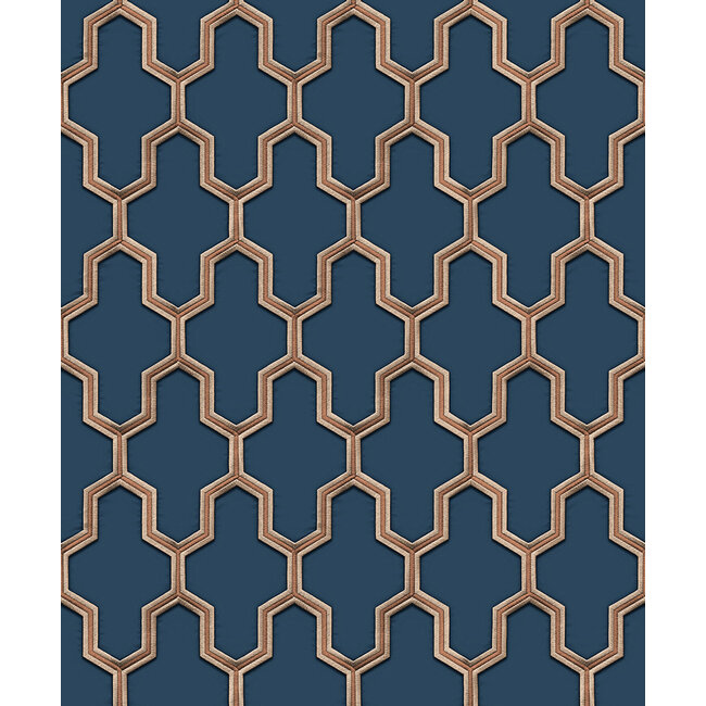 Wall Fabric - geometric blue
