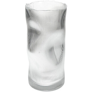 Vase Stripe Clear 13x13x26cm