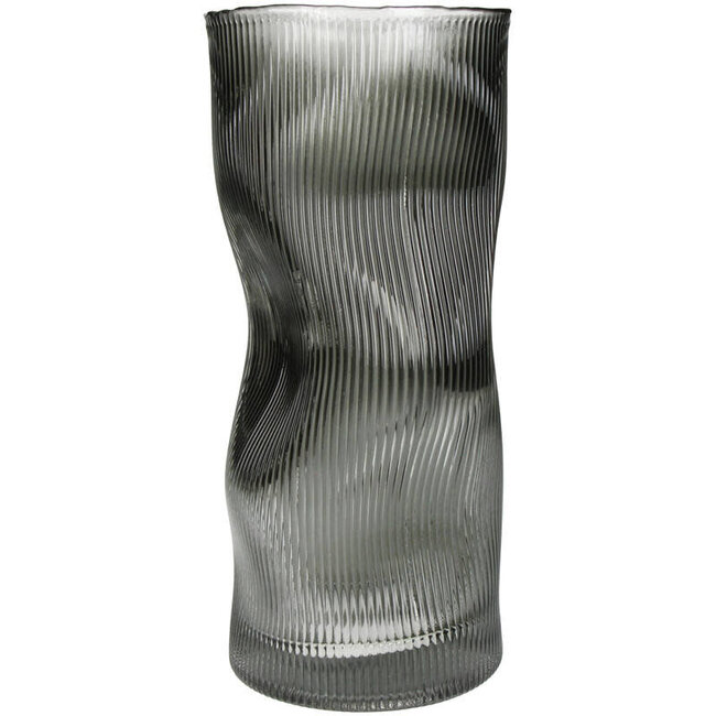 Vase Stripe Grey 14x14x30cm