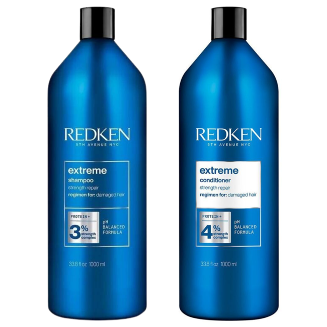 Redken CombiDeal - Extreme - Shampoo 1000 ML & Conditioner 1000 ML | voor beschadigd- of onhandelbaar haar