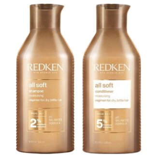 Redken Redken CombiDeal - All Soft - Shampooing 500 ml et Après-shampooing 500 ml pour cheveux secs ou abîmés par le soleil