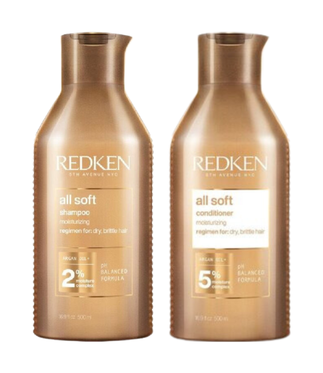 Redken CombiDeal - All Soft - Shampoo 500 ML & Conditioner 500 ML - voor droog- of door zon beschadigd haar