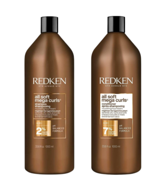 Redken Redken CombiDeal - All Soft Mega Curls - Shampoo 1000 ML & Conditioner 1000 ML - voor krullend- of pluizend haar