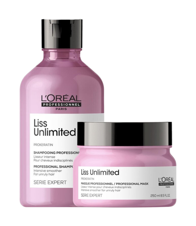 L’Oréal Professionnel CombiDeal - Liss Unlimited - Shampoo 300 ML &amp; Masker 250 ML - voor beschadigd- of onhandelbaar haar