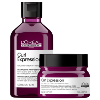 L'Oréal Professionnel L'Oréal l Professionnel CombiDeal - Curl Expression - Shampoo Anti-buildup 300 ML & Hydraterend Masker 250 ML - für lockiges oder krauses Haar
