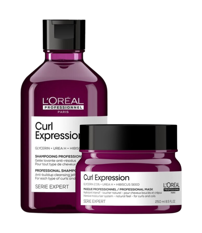 L’Oréal Professionnel CombiDeal - Curl Expression - Shampoo Anti-buildup 300 ML &amp; Hydraterend Masker 250 ML - voor krullend- of pluizend haar
