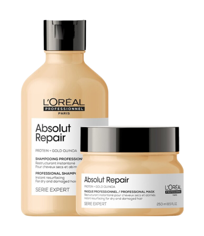 L’Oréal Professionnel CombiDeal - Absolut Repair Gold - Shampoo 300 ML &amp; Masker 250 ML - voor beschadigd- of onhandelbaar haar