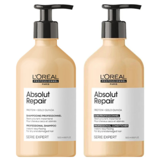 L'Oréal Professionnel L'Oréal l Professionnel CombiDeal - Absolut Repair Gold - Shampoo 500 ML & Conditioner 500 ML - für beschädigtes oder unhandelbares Haar