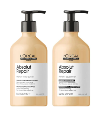 L'Oréal Professionnel L'Oréal Professionnel CombiDeal - Absolut Repair Gold - Shampoo 500 ML & Conditioner 500 ML - pour cheveux abîmés ou indisciplinés