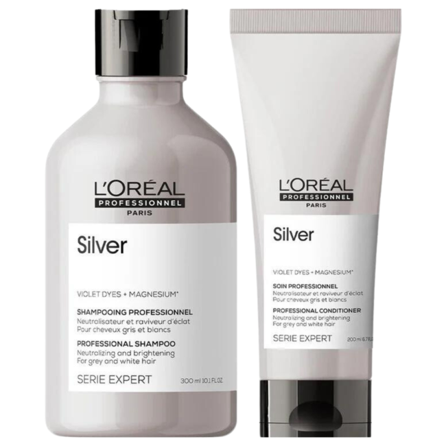 L’Oréal Professionnel CombiDeal - Argent - Shampoo 300 ML & Conditioner 200 ML | pour cheveux gris