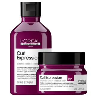 L'Oréal Professionnel L'Oréal l Professionnel CombiDeal - Curl Expression - Shampoo Hydraterend 300 ML & Intensief Hydraterend Masker 250 ML - für lockiges oder krauses Haar