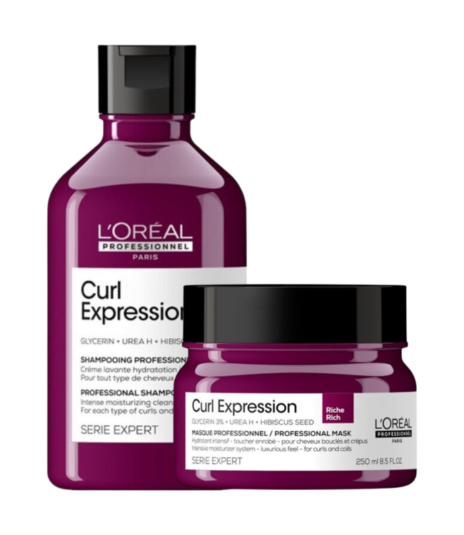 L'Oréal Professionnel CombiDeal - Locken Ausdruck - Feuchtigkeitsspendendes Shampoo 300 ML & Intensive Feuchtigkeitsspendende Maske 250 ML - für lockiges oder krauses Haar