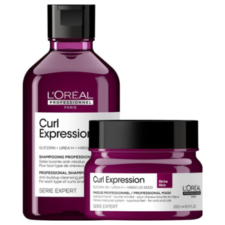 L'Oréal Professionnel L'Oréal l Professionnel CombiDeal - Curl Expression - Shampoo Anti-buildup 300 ML & Intensief Hydraterend Masker 250 ML - für lockiges oder krauses Haar