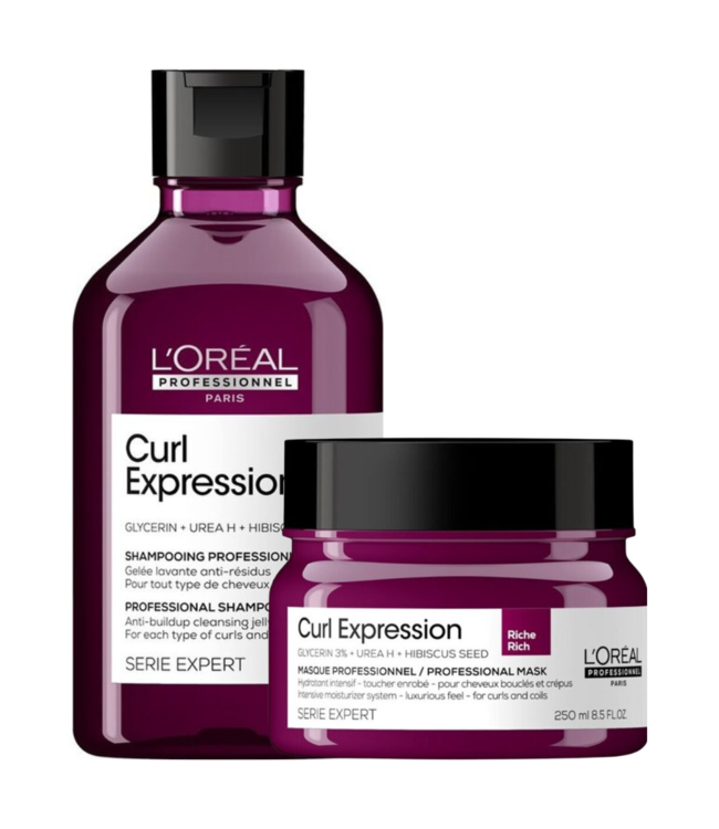 L’Oréal Professionnel CombiDeal - Curl Expression - Shampoo Anti-buildup 300 ML &amp; Intensief Hydraterend Masker 250 ML - voor krullend- of pluizend haar