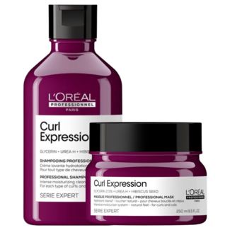 L'Oréal Professionnel L’Oréal Professionnel CombiDeal - Curl Expression - Shampooing Hydratant 300 ml et Masque Hydratant 250 ml pour cheveux bouclés ou frisés