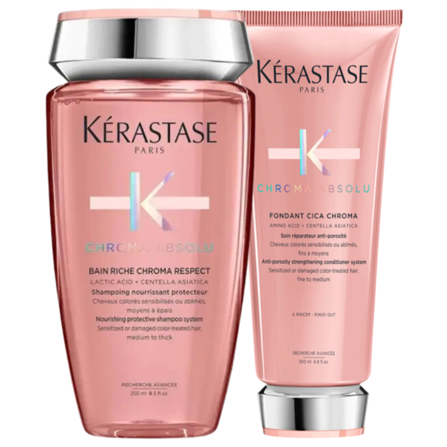 Kérastase CombiDeal - Chroma Absolu - Bain (Shampoo) Riche Chroma Respect 250 ML & Fondant Cica Chroma 200 ML - voor gekleurd haar