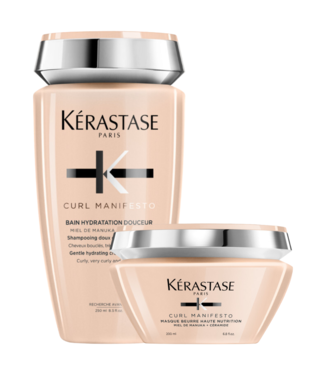 Kérastase Kérastase CombiDeal - Curl Manifesto - Bain (Shampoo) Hydratation Douceur 250 ML & Masque Beurre Haute Nutrition 200 ML - voor krullend- of pluizend haar