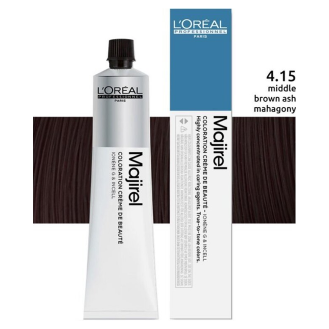L'Oréal Professionnel - Maji Absolu + Majirouge - 4.15 | Coloration capillaire permanente pour tous les types de cheveux - 50 ml
