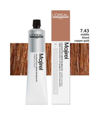 L'Oréal Professionnel L'Oréal Professionnel - Maji Absolu + Majirouge - 7.43 - Coloration capillaire permanente pour tous les types de cheveux - 50 ml