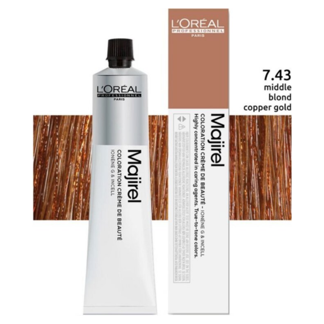 L'Oréal Professionnel - Maji Absolu + Majirouge - 7.43 | Coloration capillaire permanente pour tous les types de cheveux - 50 ml