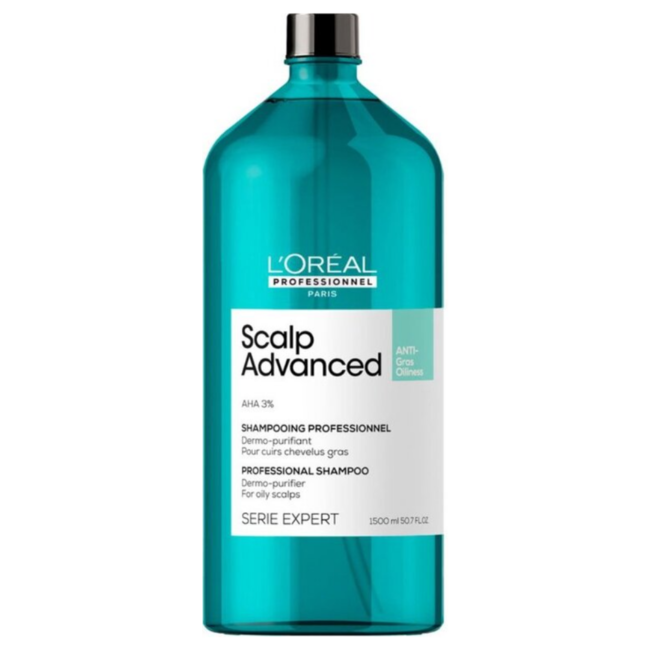 L'Oréal Professionnel - Scalp Advanced - Anti-Oiliness | Shampoo pour cheveux fins, sans vie ou gras - 1500 ml