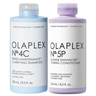Olaplex Olaplex CombiDeal - No.4C Shampooing Clarifiant Bond Maintenance 250 ml et No.5P Après-shampooing tonifiant Blonde Enhancer 250 ml - pour tous types de cheveux