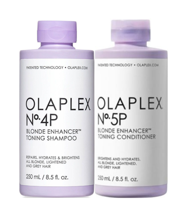 Olaplex CombiDeal - No.4P Blonde Enhancer Toning Shampoo 250 ml & No.5P Blonde Enhancer Toning Conditioner 250 ml - voor alle haartypes