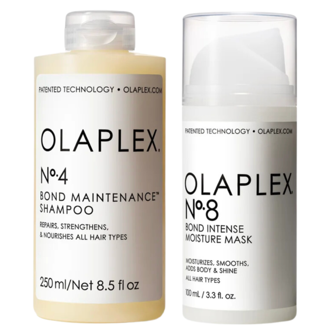 Olaplex CombiDeal - No.4 Shampooing Bond Maintenance 250 ml et No.8 Masque Intense Bonding 100 ml - pour tous types de cheveux