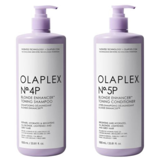 Olaplex Olaplex CombiDeal - No.4P Shampooing tonifiant Blonde Enhancer 1000 ml et No.5P Après-shampooing tonifiant Blonde Enhancer 1000 ml - pour tous types de cheveux