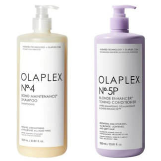 Olaplex Olaplex CombiDeal - No.4 Shampooing Bond Maintenance 1000 ml et No.5P Après-shampooing tonifiant Blonde Enhancer 1000 ml - pour tous types de cheveux